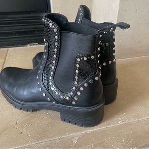Black boots with silver studs